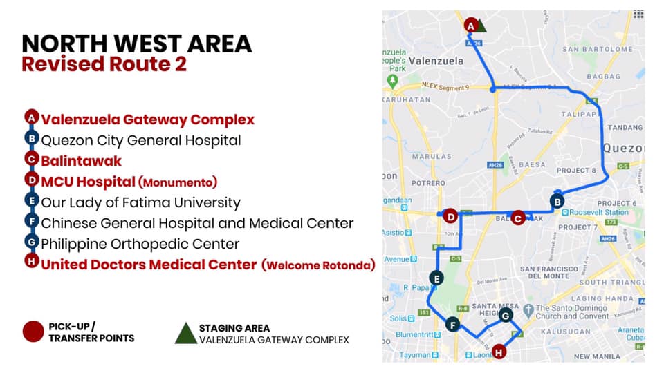 dotr route 2 • List of free transport and pickup points in Metro Manila for health workers and frontliners