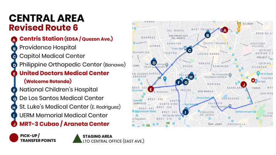 dotr route 6 • List of free transport and pickup points in Metro Manila for health workers and frontliners