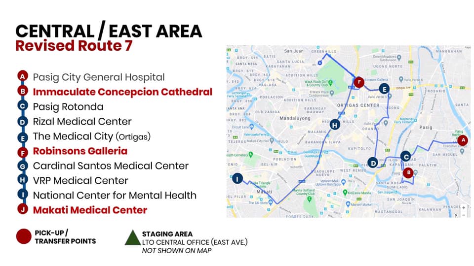 dotr route 7 • List of free transport and pickup points in Metro Manila for health workers and frontliners