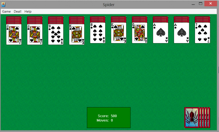 Classic Windows Games - Spider Solitaire » Yugatech 