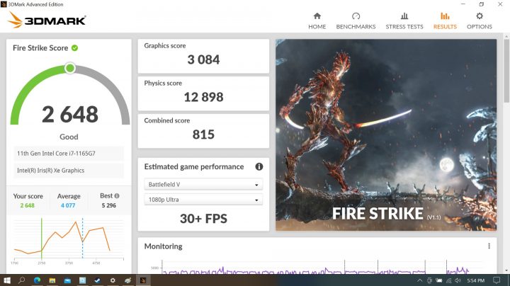 Msi Modern 14 3dmark Firestrike Yugatech Philippines Tech News