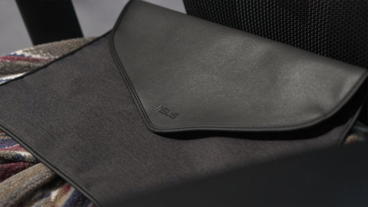 Alongside the laptop includes a couple of USB adapters, and a carrying sleeve sporting a combination of leather and fabric.