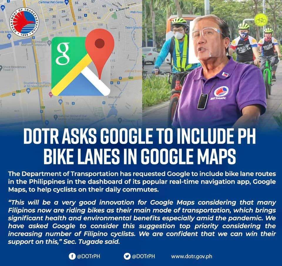 dotr-requests-google-to-put-bike-lanes-on-maps-yugatech-philippines