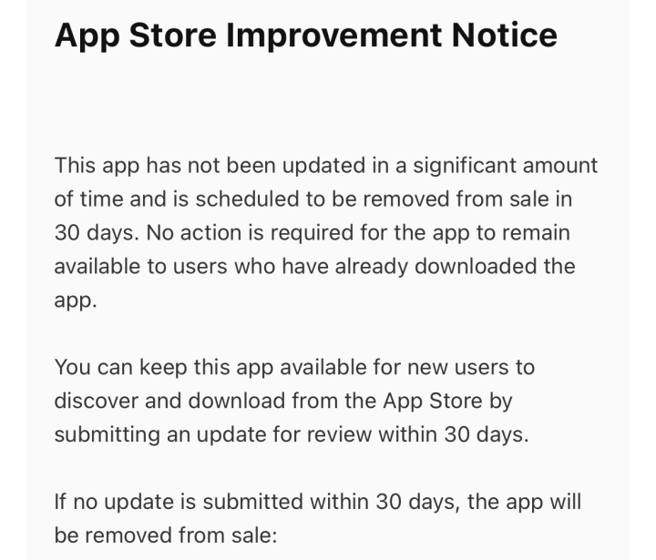 App Store Removing Outdated Apps Prototype Games Tweet