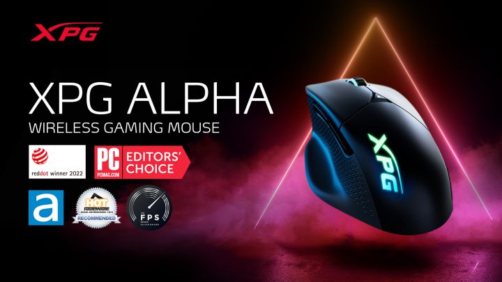 The 2022 Red Dot Design Award Winning Xpg Alpha Wireless Gaming Mouse, Which Has Also Received Several Additional Awards From Other Globally Recognized Media.