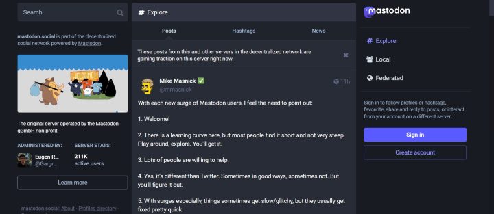 Mastodon Landing Page