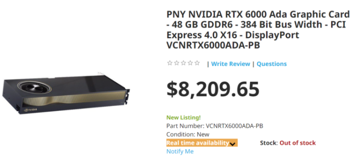 Pny Nvidia Rtx 6000 Ada Graphic Card Price