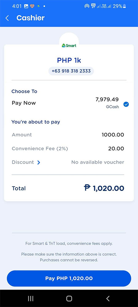 GCash Charges 2 Fee To Buy Smart Load YugaTech Philippines Tech 