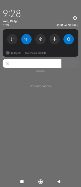 Redmi 12c Notification Panel