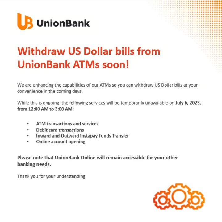 Unionbank Post Us Dollar Bills Atm Withdrawal