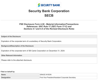 Security Bank Creditcard