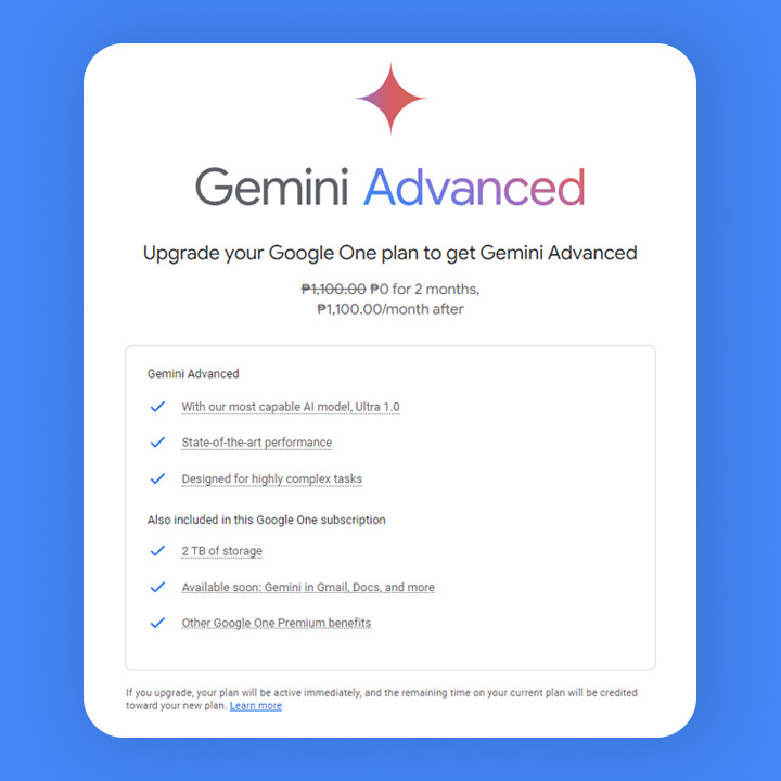 Google Gemini Ai Advanced Subscription Price