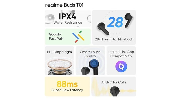 Realme Buds T01 Specs