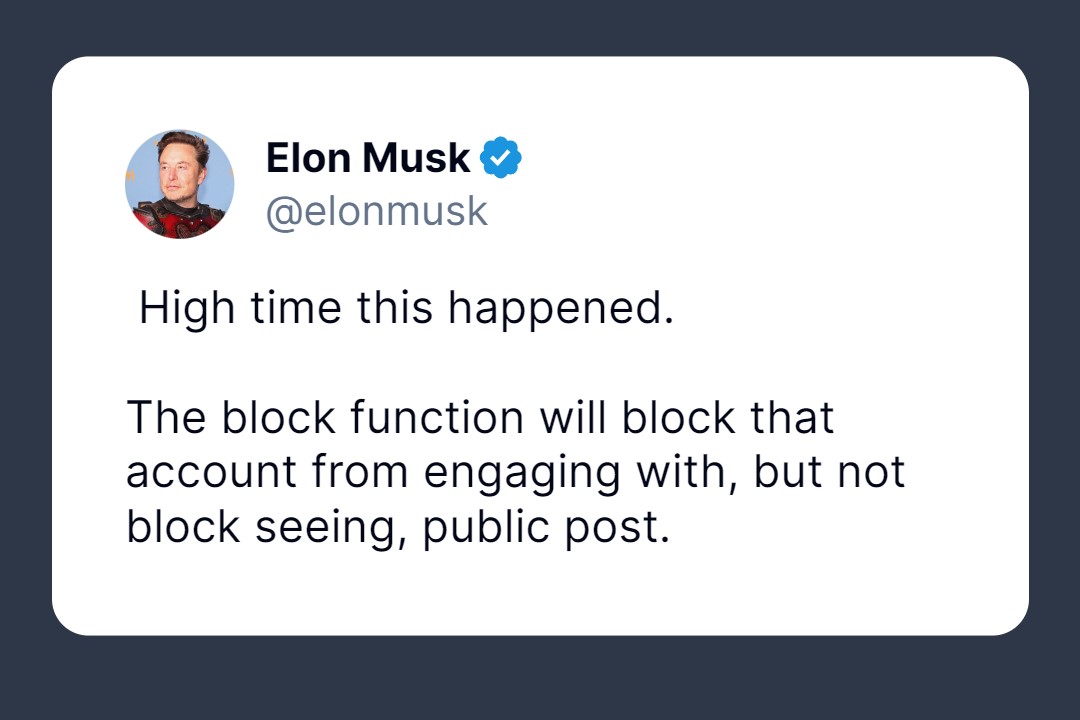 Elon Musk Tweet Block Pagbabago ng Feature