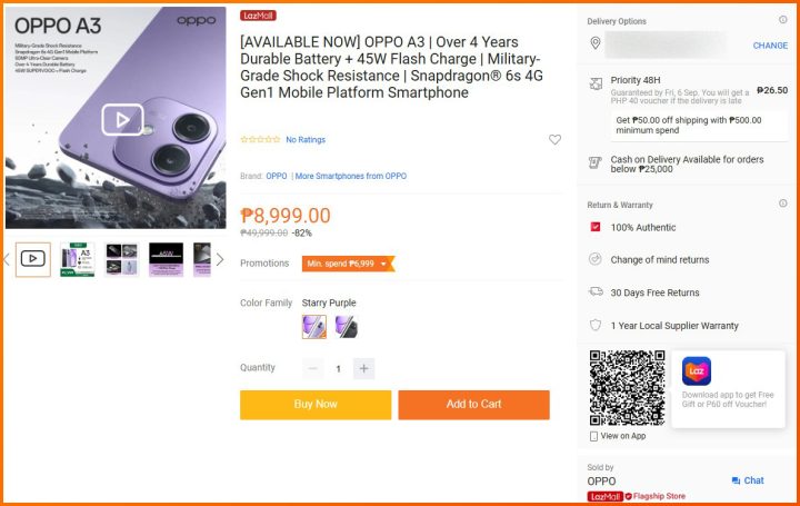 Oppo A3 Price Lazada Spotted