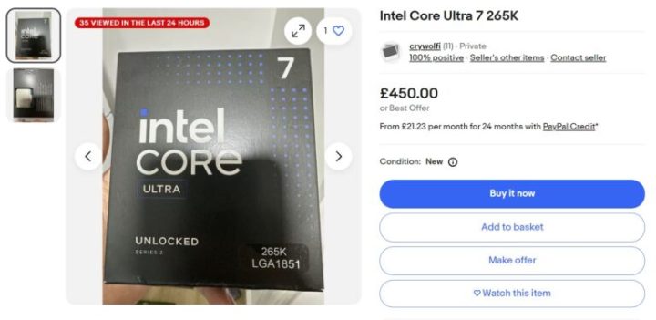 Intel Core Ultra 7 265k